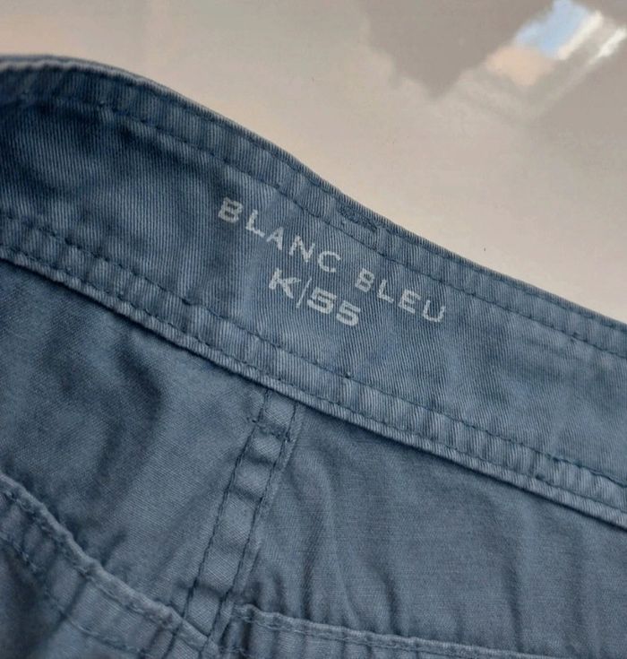 Pantalon bleu en coton jambes larges cargo femme taille 36 - photo numéro 4