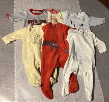 Lot de 6 grenouillères 3 mois