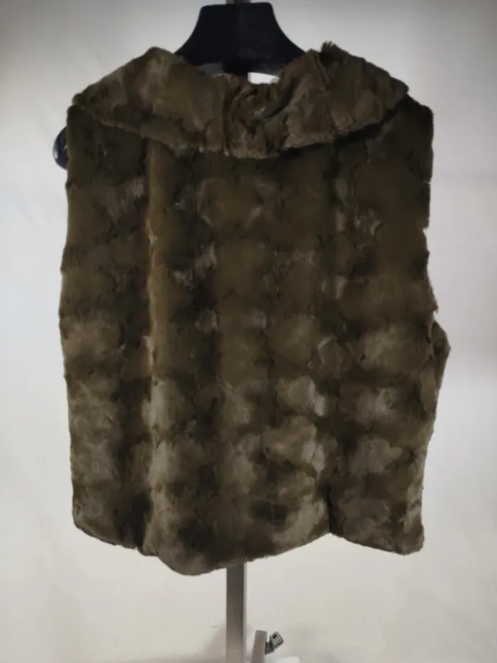 Gilet fausse fourrure Vert kaki Femme XL - photo numéro 3