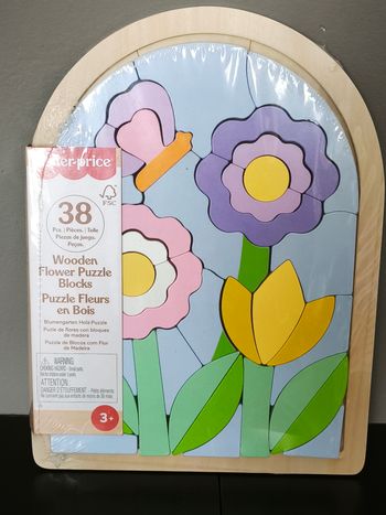 Puzzle fleurs en bois