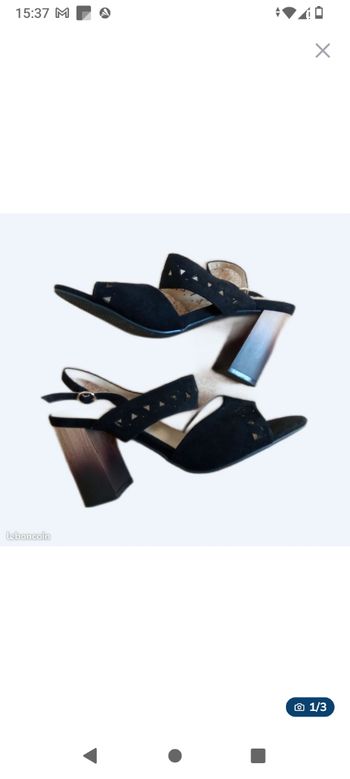 Chaussures à talons femme habillée, cérémonie, marine Kiabi, taille 38, ouverte, bride