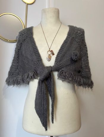 Chauffe épaules en laine tricot gris mohair DDP