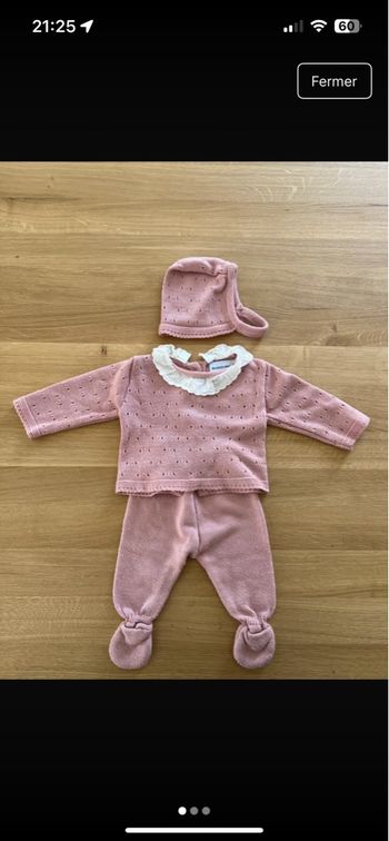 Ensemble fille Maison Pioline 3 mois