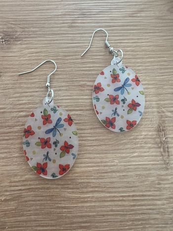 Boucles d’oreilles papillons fleurs