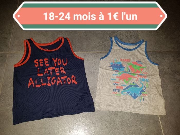 Lot de 2 débardeurs 18/24 mois