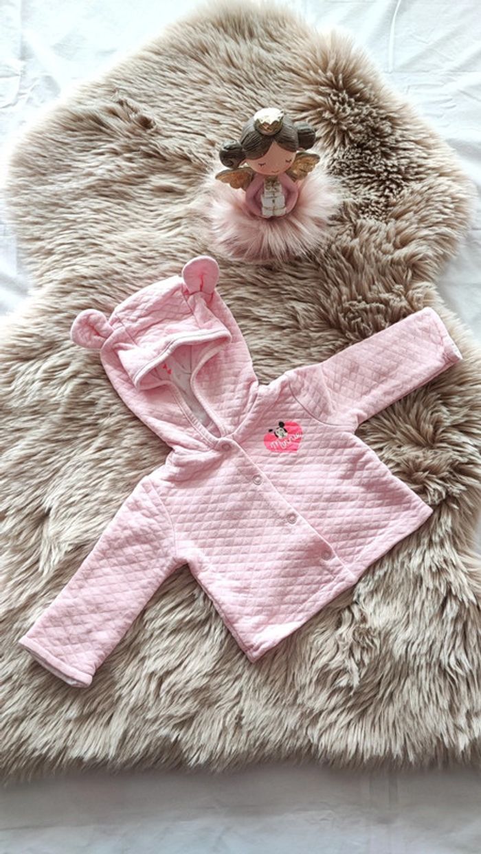 Gilet a capuche rose Minnie 1 mois