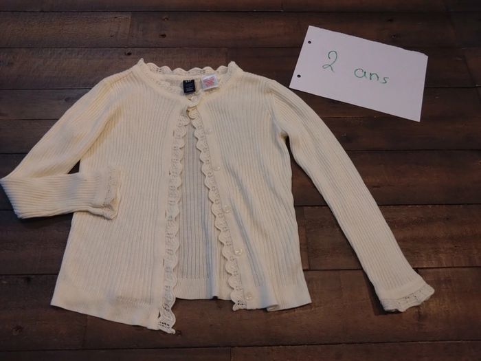Gilet blanc bebe fille 2 ans gap
