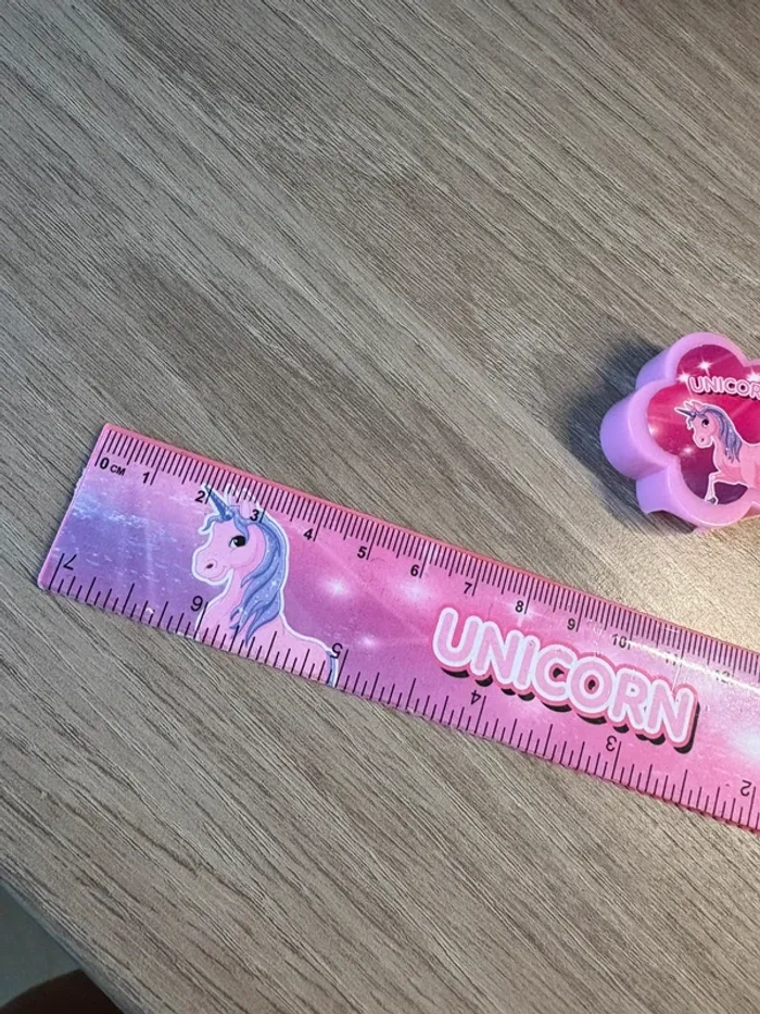 Lot règle + taille-crayon Licorne - photo numéro 3