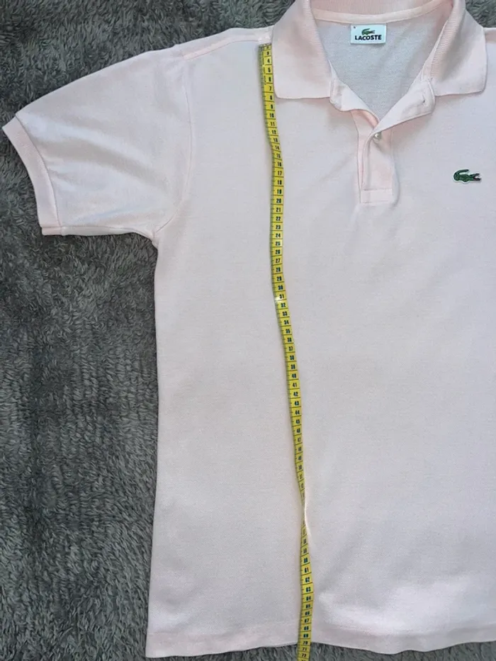 Polo Lacoste rose pastel homme taille 3 (taille M) parfait état - photo numéro 7