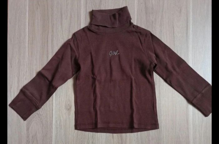 T-shirt col roulé manches longues marron tape a l'oeil 6 ans - photo numéro 2