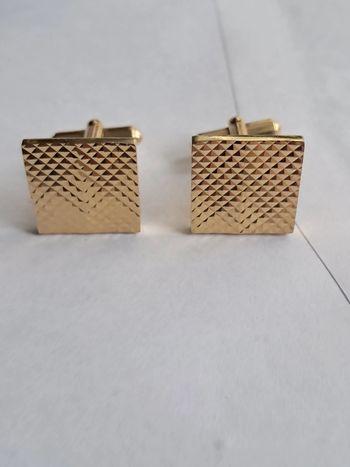 Boutons de manchette vintage plaqués or decornpointe de diamant