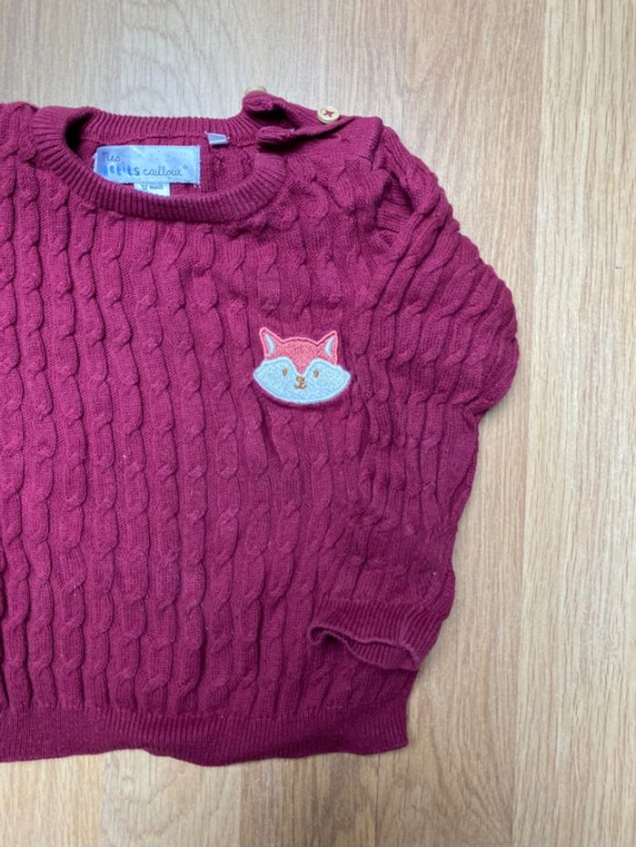 Pull torsadé bordeaux - photo numéro 2