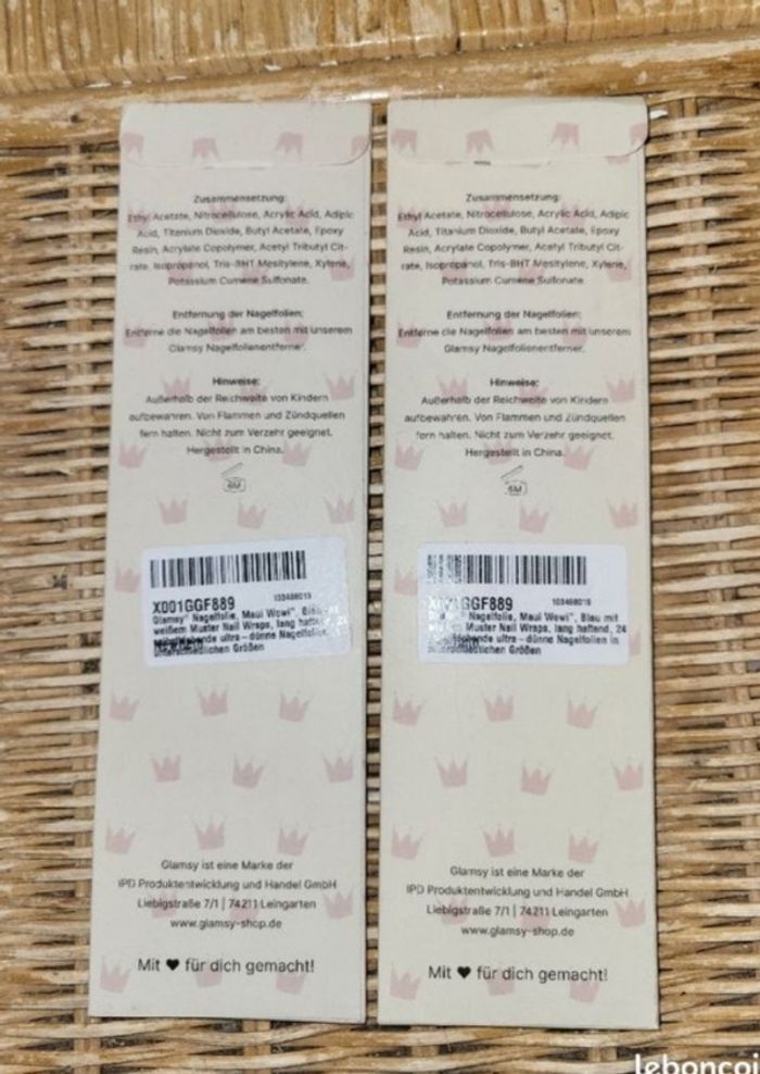 Lot de 48 films adhesifs pour ongles Bleu avec motif blanc Différentes tailles - photo numéro 2