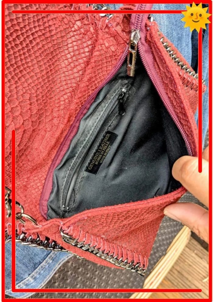 👜 Sac bordeaux en cuir véritable – Made in Italy 🇮🇹 - photo numéro 9