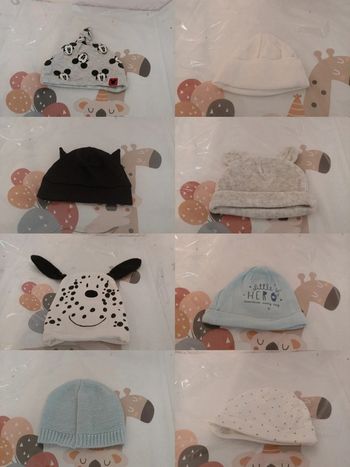 Lot bonnet naissance et 1mois