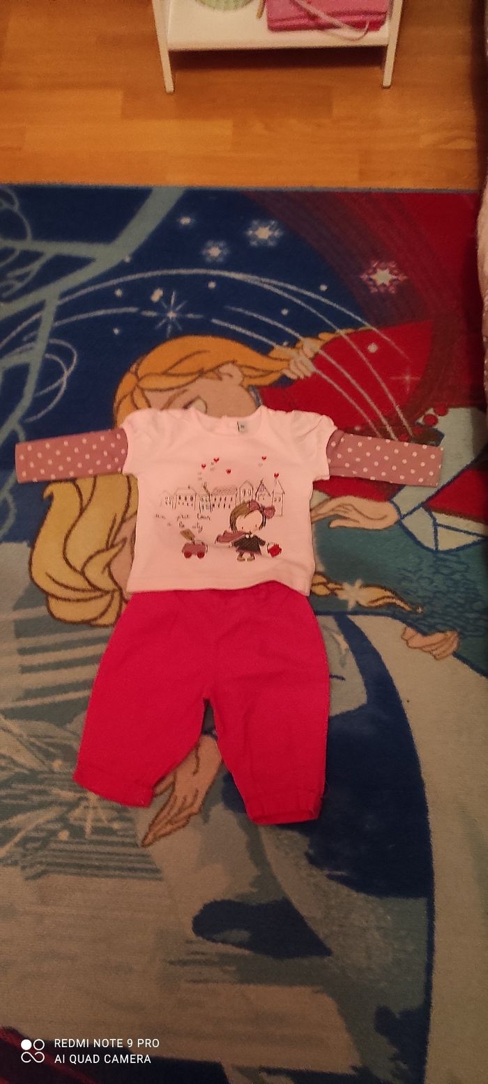 Ensemble tee-shirt à manches longues et pantalon plus 6 mois - photo numéro 2