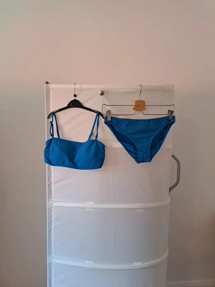 Maillot de bain bleu 2 pièces femme