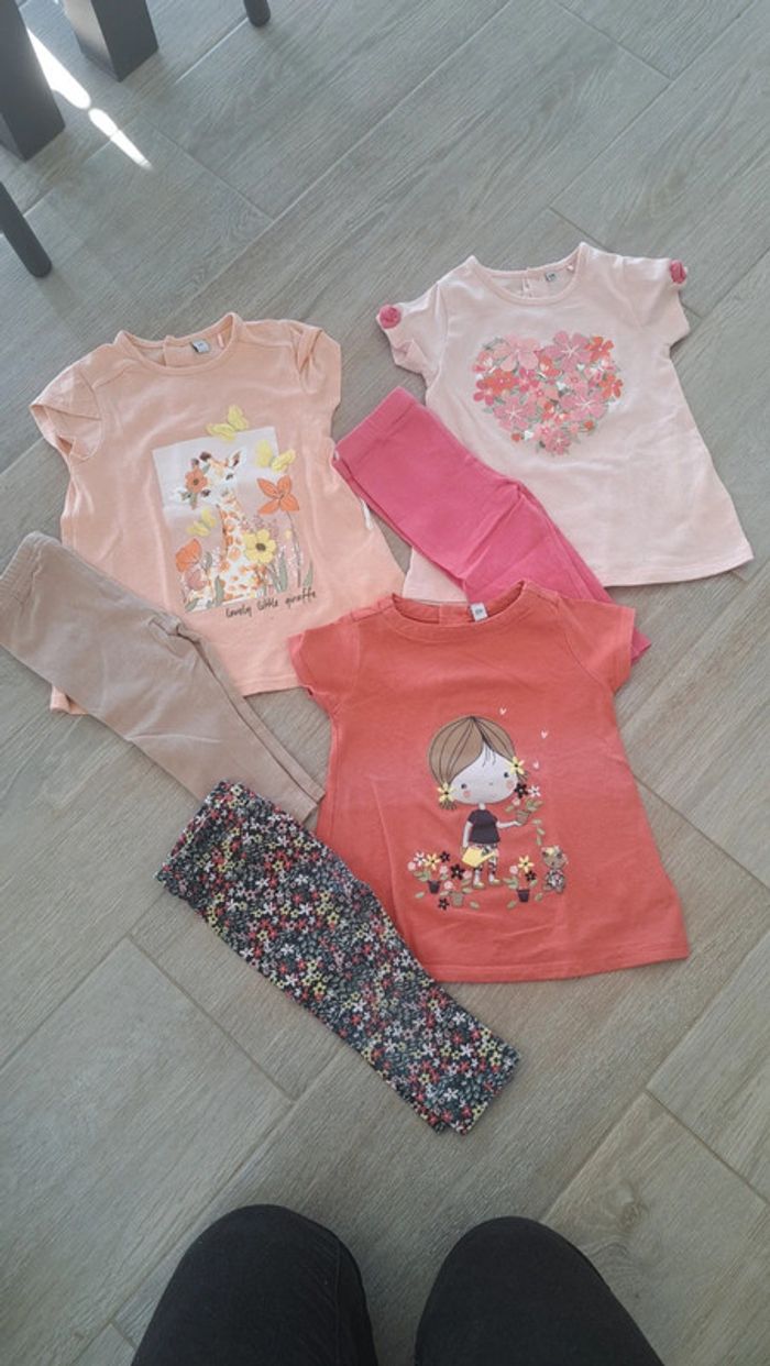 Lot 3 ensemble t-shirt manches courtes legging