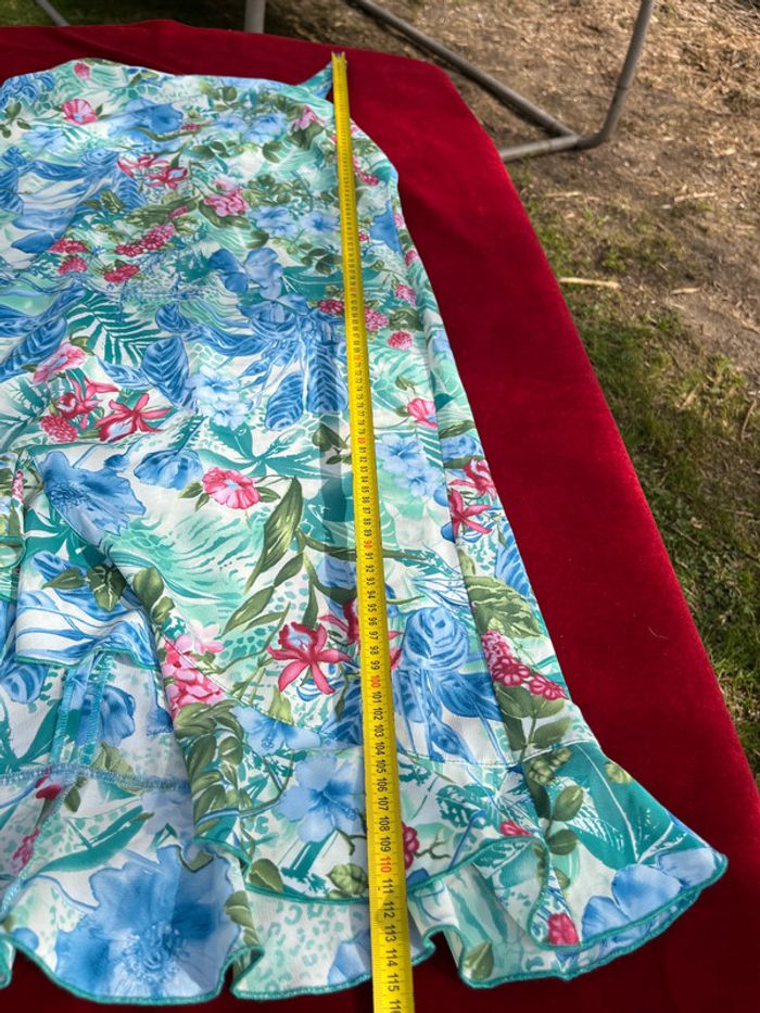 Superbe robe vintage Fleurie Volants Froufrou Afibel T 48 - photo numéro 13