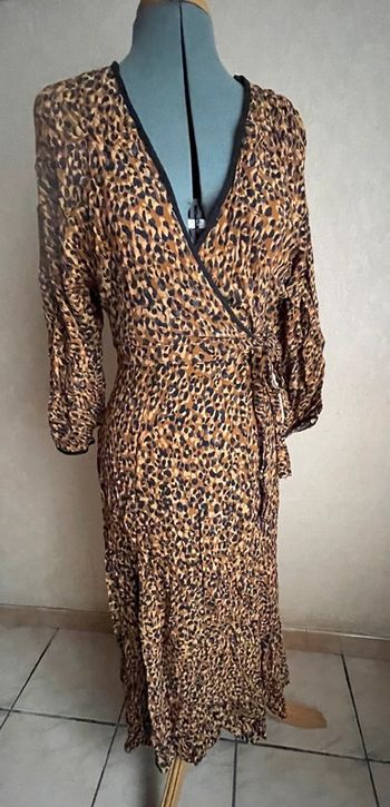 Robe midi fluide peau de bête