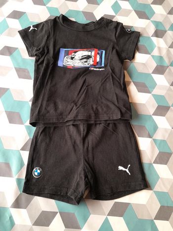 ensemble Puma short et tee shirt 6-9mois Bmw