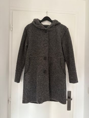 Manteau gris long en laine - Italie - femme 40/L