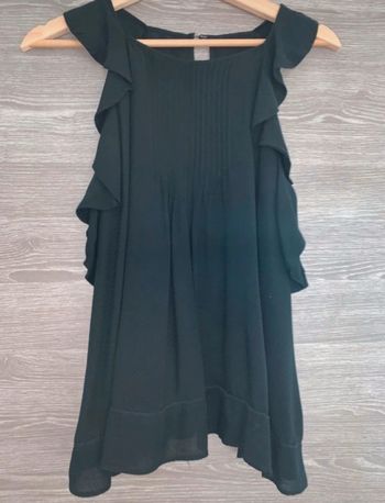 Top à volants abercrombie & fitch tbe M noir