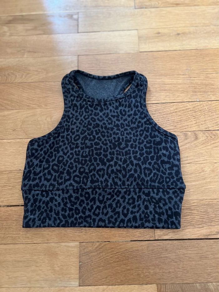 Brassière de sport léopard grise confort - photo numéro 6