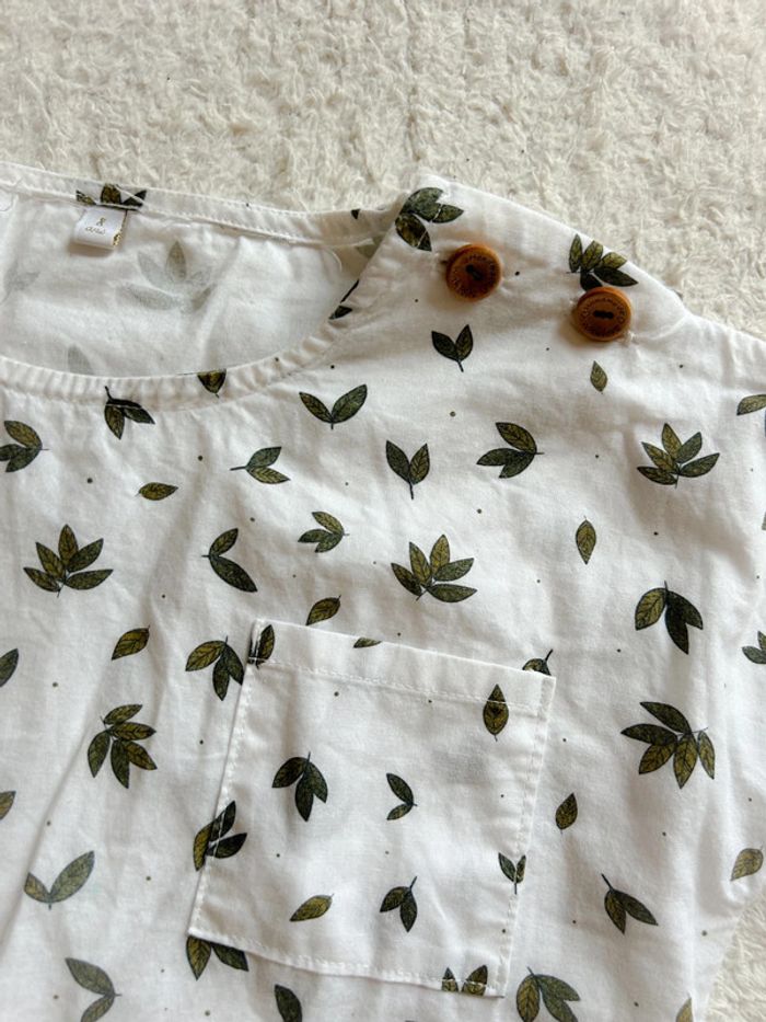 Top bloque mixte imprimé feuillage 8 ans - photo numéro 3