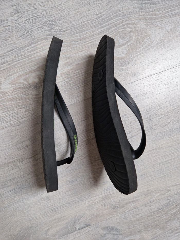 Tongs Olaian 33/34 noires et vertes - photo numéro 5