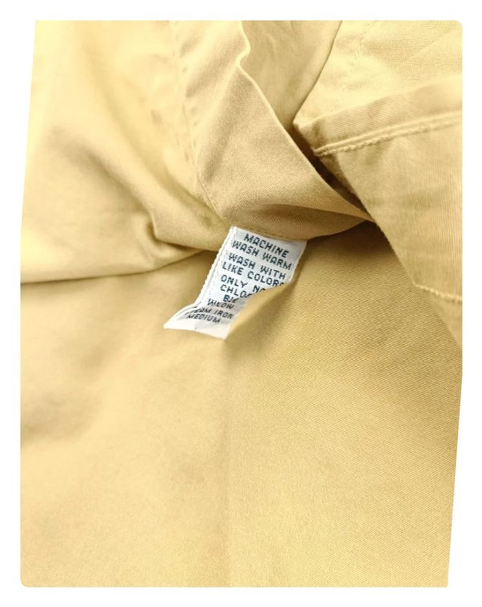 Chemise Ralph Lauren beige pastel manche courte logo rouge M - photo numéro 5