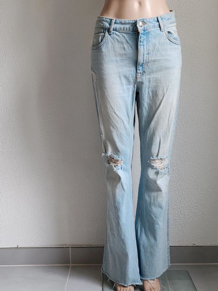 Jeans déchiré pour femme - Taille haute - Pantalon en jean pour femme -Zara - photo numéro 7
