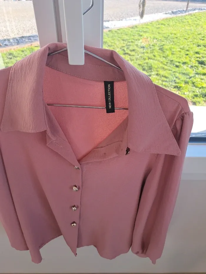 Blouse boutonnée argentée - photo numéro 6