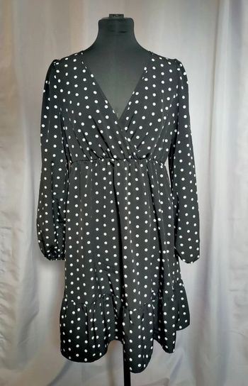 Robe noire à pois blancs – Shein – T. M (38)
