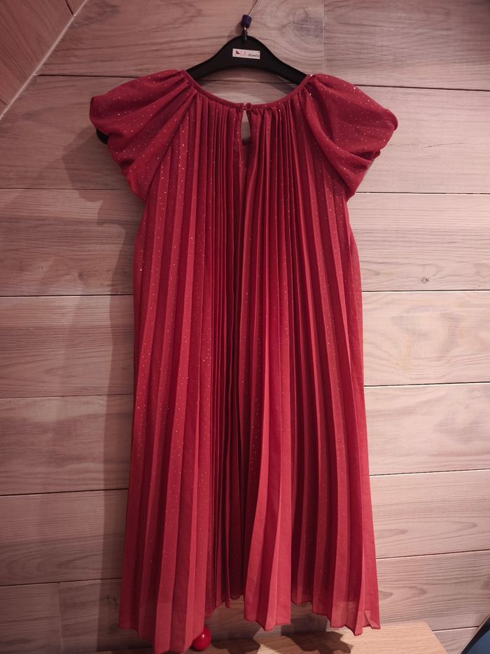 Robe fillette drapée paillettée Rose pâle taille 140cm TBE - photo numéro 6