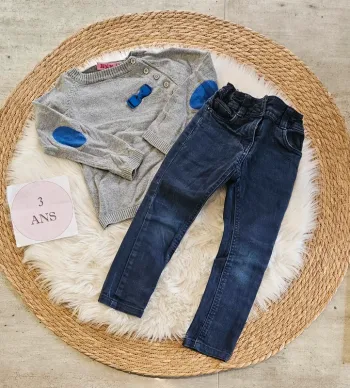Ensemble jeans et pull 3 ans fille