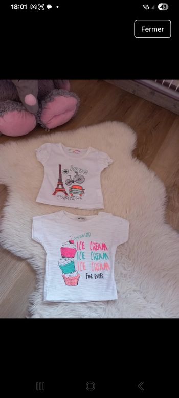 Lots de 2 tee-shirt 6 mois 3 pommes