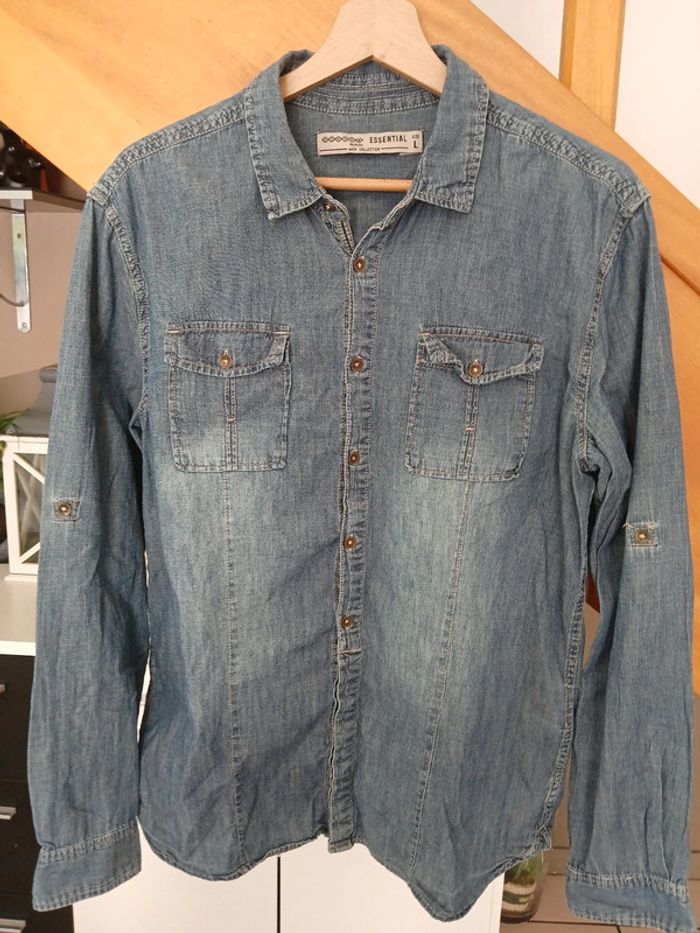 Chemise jeans pour homme Taille L 🌿🌈 - photo numéro 3