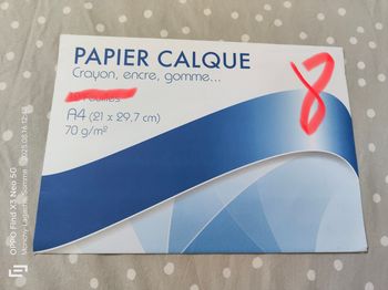 8 feuilles de papier calque A4 21x29, 7cm 70g/m2 Réduction jusqu'à -70%