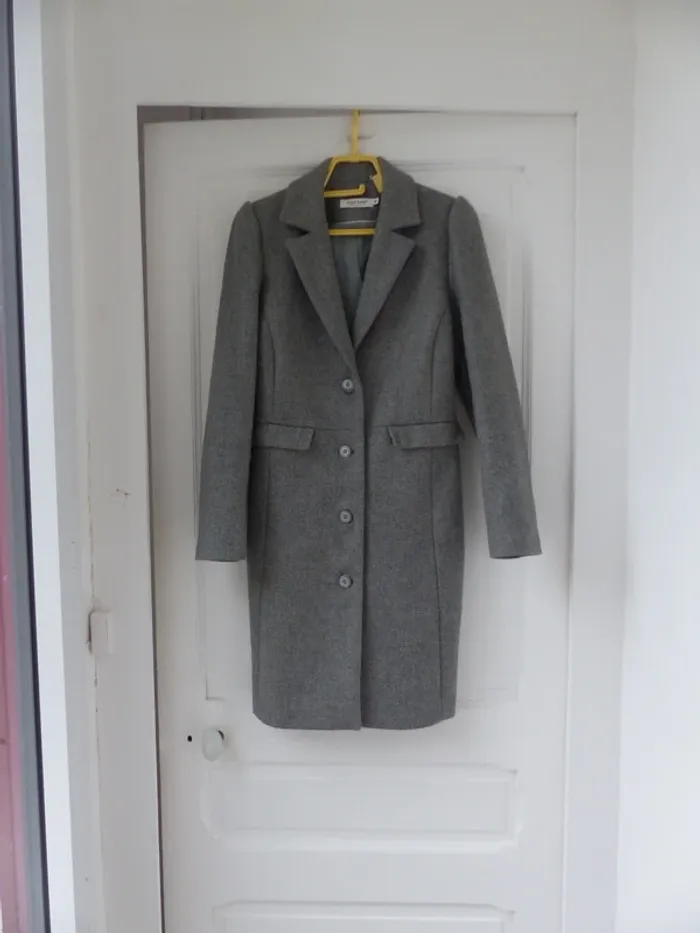 magnifique manteau/veste longue 50% laine - photo numéro 2