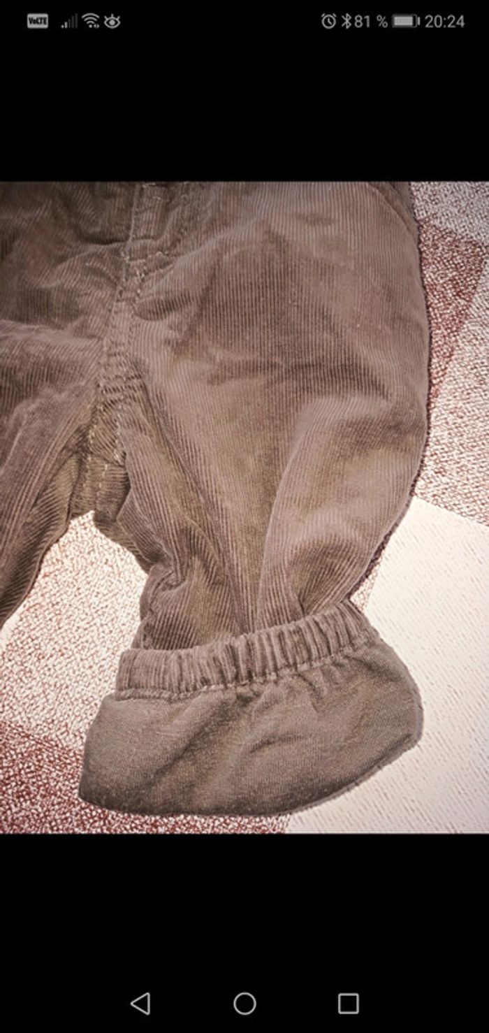Pantalon 6 mois épais doublé marron in extenso - photo numéro 3