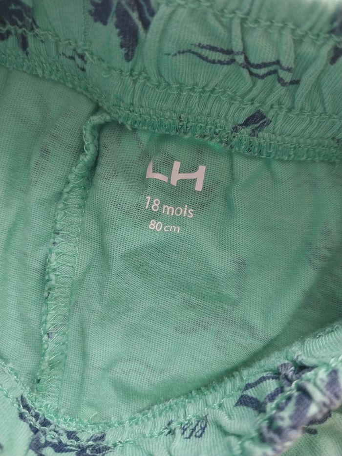 Short bébé été vert palmiers – 18 mois - photo numéro 2