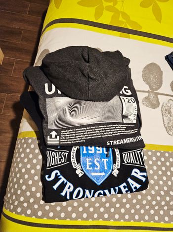 lot de deux sweats gris à capuche (Jack & Jones et LH) taille M