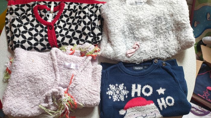 Lot 4 pulls/gilet 12 mois