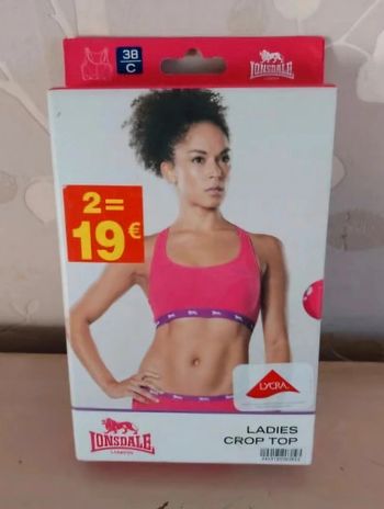 Croc top brassière rose neuve Lonsdale
