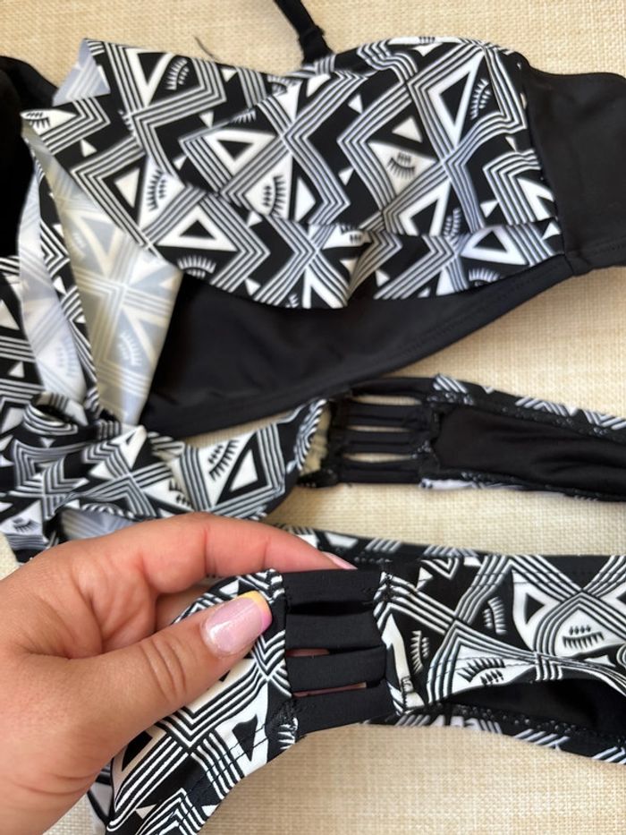 maillot de bain 2 pièces noir et blanc - photo numéro 10