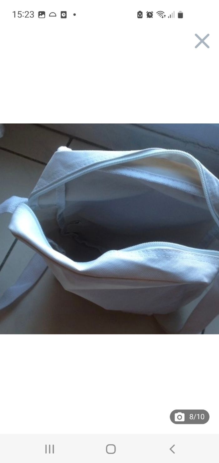 Sac / sacoche/ cartable enfant blanc imprimé bandoulière - photo numéro 8