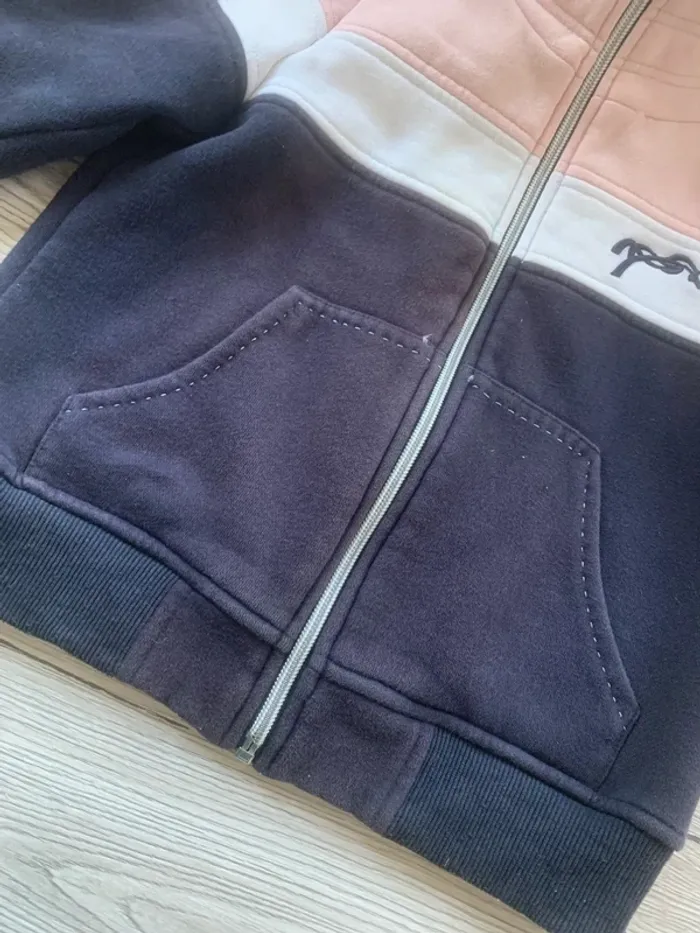 Gilet polaire Pénélope – Bleu marine, blanc & rose – Taille 6 ans - photo numéro 5