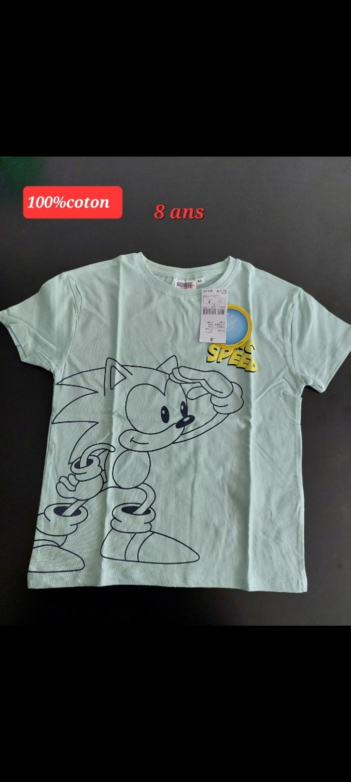 T-shirt Sonic garçon 8ans