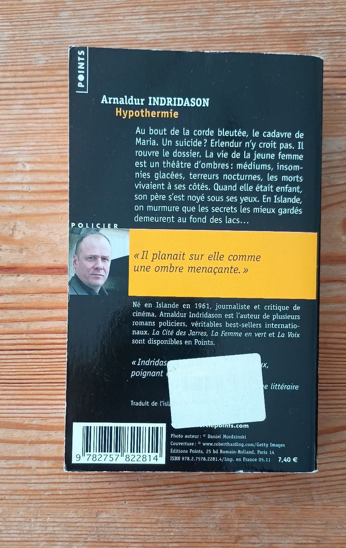 Roman policier "Hypothermie" d'A. Indridason - photo numéro 4